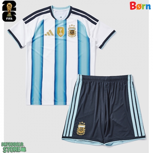 Argentina Replika Babytøj Hjemmebanesæt Børn VM 2026 Kortærmet (+ Korte bukser)